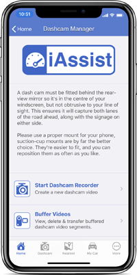 Genuine iAssist dash cam screen